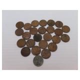 25 Unsearched Wheat Pennies
