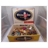 Assorted Jewelry in Cigar Box
