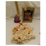 Fancy Work Tree Topper & Angel Candle Holder in