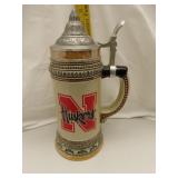 Vintage Nebraska Huskers Beer Stein 11&1/4"