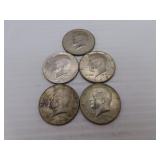 5 (40% Silver) Kennedy Half Dollars = 1967 - 1968D