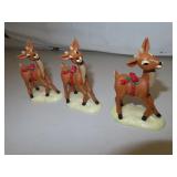 3 Vintage Reindeer (Made in Hong Kong) 3&1/2"