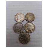 5 Silver Dimes (1946 - 1958D - 3 = 1964D)