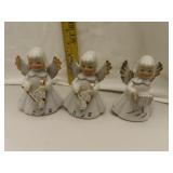 3 Vintage Angels 4&1/4" (2 have wing repairs)