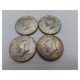4 (40% Silver) Kennedy Half Dollars - 1=1965 &