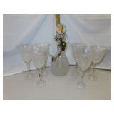 Vintage Cut Crystal Wine Decanter with