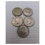 5 (40% Silver) Kennedy Half Dollars -1966 - 2=