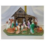 NO SHIPPING - Vintage Nativity Set with 22
