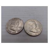 1951 & 1961D Franklin Silver Half Dollars