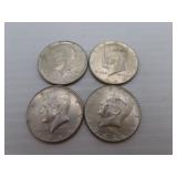 4 (1964) 40% Silver Kennedy Half Dollars