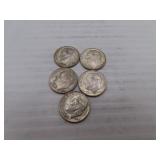 5 (90% Silver) Dimes = 1959D - 1960D - 1963D -