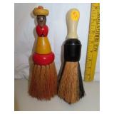 2 Vintage Barbers Brushes 8"