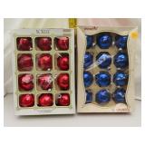 24 Vintage Glass Christmas Ornaments in Boxes