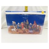 Vintage Hand Painted Porcelain Bisque Nativity Set