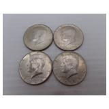 4 (1964) Silver Kennedy Half Dollars