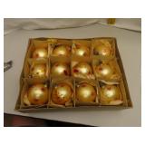 12 Vintage Made in Poland Glass Ornaments in Box