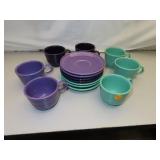 7 Fiesta Cups & Saucers (several colors)