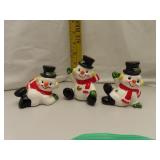 3 Vintage (Made in Japan) Snowman Figurines