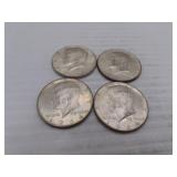 4 (1964) 90% Silver Kennedy Half Dollars