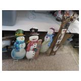 NO SHIPPING -4 Pieces Metal & Wood Christmas Decor