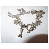 Dog Charm Bracelet (some charms signed 925)