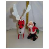 Vintage Annalee Santa & Herman Pecker Co Reindeer