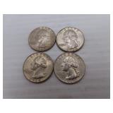 4 Silver Quarters - 1=1964 & 3=1964D
