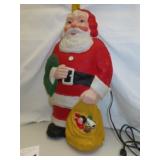 NO SHIPPING - Vintage Lighted Plastic Santa (Has