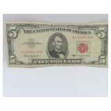 Series 1963 Red Seal $5.00 Bill