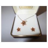 Vintage Necklace & Pierced Earring Set by