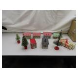 Antique Putz Houses = Church -  Christmas Trees &