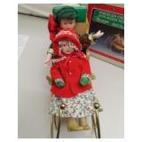 Vintage 1990 Musical Porcelain Sleigh - Plays