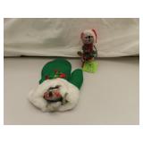 2 Vintage Annalee Dolls (1=11&1/2" and 1 = 6" with