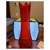 Vintage MCM Red Amberina Ribbed (Fat Bottom) Swung