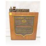 Vintage ENCO 15 Years Service Award Plaque