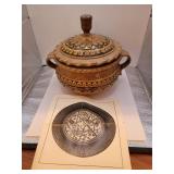 Douglas Fey Pottery Covered Bowl 7" x 6" Overall