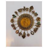 Large Antique Goldette Intaglio Brooch Pin