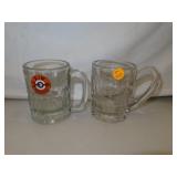 2 Short Vintage A&W Root Beer Mugs -1 = embossed