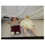 Porcelain Doll (20") & Cabbage Patch Doll =