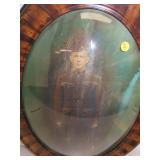 WWI Soldier Picture with Oval Convex Glass