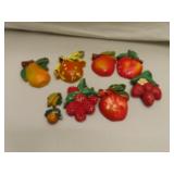 Vintage Chalkware Fruit Wall Hangings