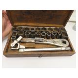 Antique Frank Moss Ratchet & Socket Set