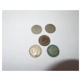 5 V Nickels = 1902 - 1903 - 1910 - 2/1912