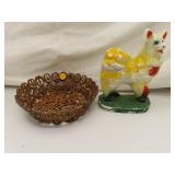 Vintage Folk Art Walnut Bowl (7&5/8" x 2&1/4") +