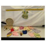 Small Vintage Doll Suitcase with Doll Clothes