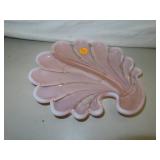 Vintage Opalescent Shell Divided Dish 9"