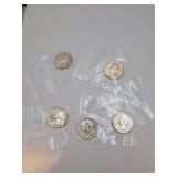 5 UNC Silver Quarters - 4 = 1961 D & 1 - 1963 D