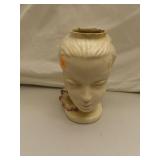 Vintage Lady Head Vase 7&5/8" (No Maker)