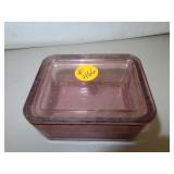 Vintage Amethyst Glass Trinket Box = 3&1/2" x