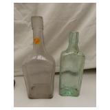 2 Antique Medicine Bottles - Green = Chattanooga